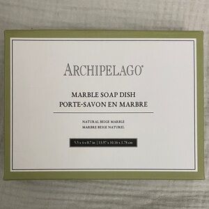 🧼 Archipelago Natural Marble Soap Dish – Beige Stone (New)